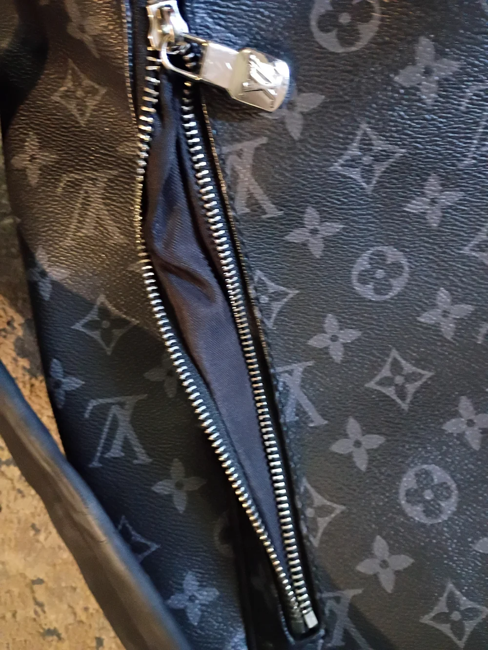 Louis Vuitton Black and Gray Monogram Backpack